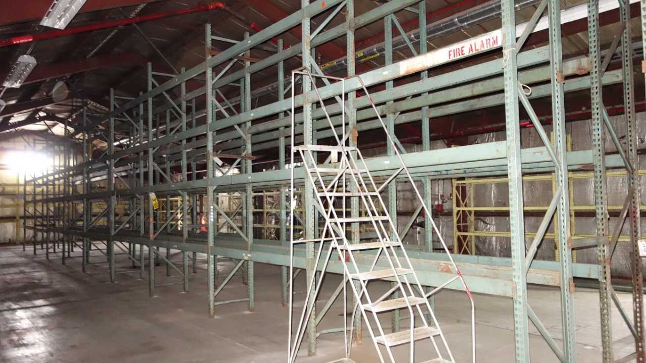 81FT OF STEEL RACKING - 9ft Sections, 18' HIGH x 3' DEEP - PALLET RACKING