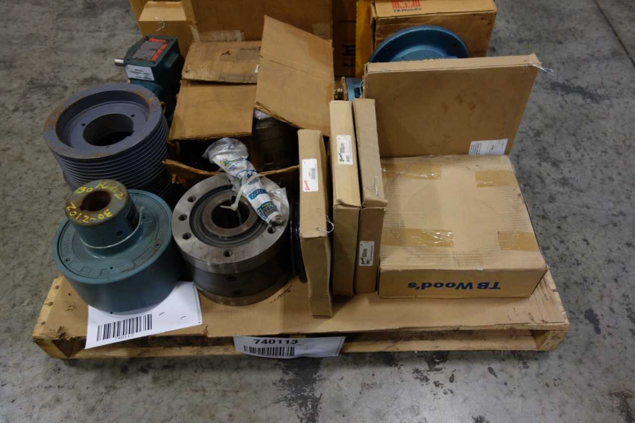 1 PALLET OF ASSORTED LINEAR BEARINGS, TORQUE LIMITERS, WORM GEAR REDUCERS- DODGE, BROWNING - GEAR REDUCERS