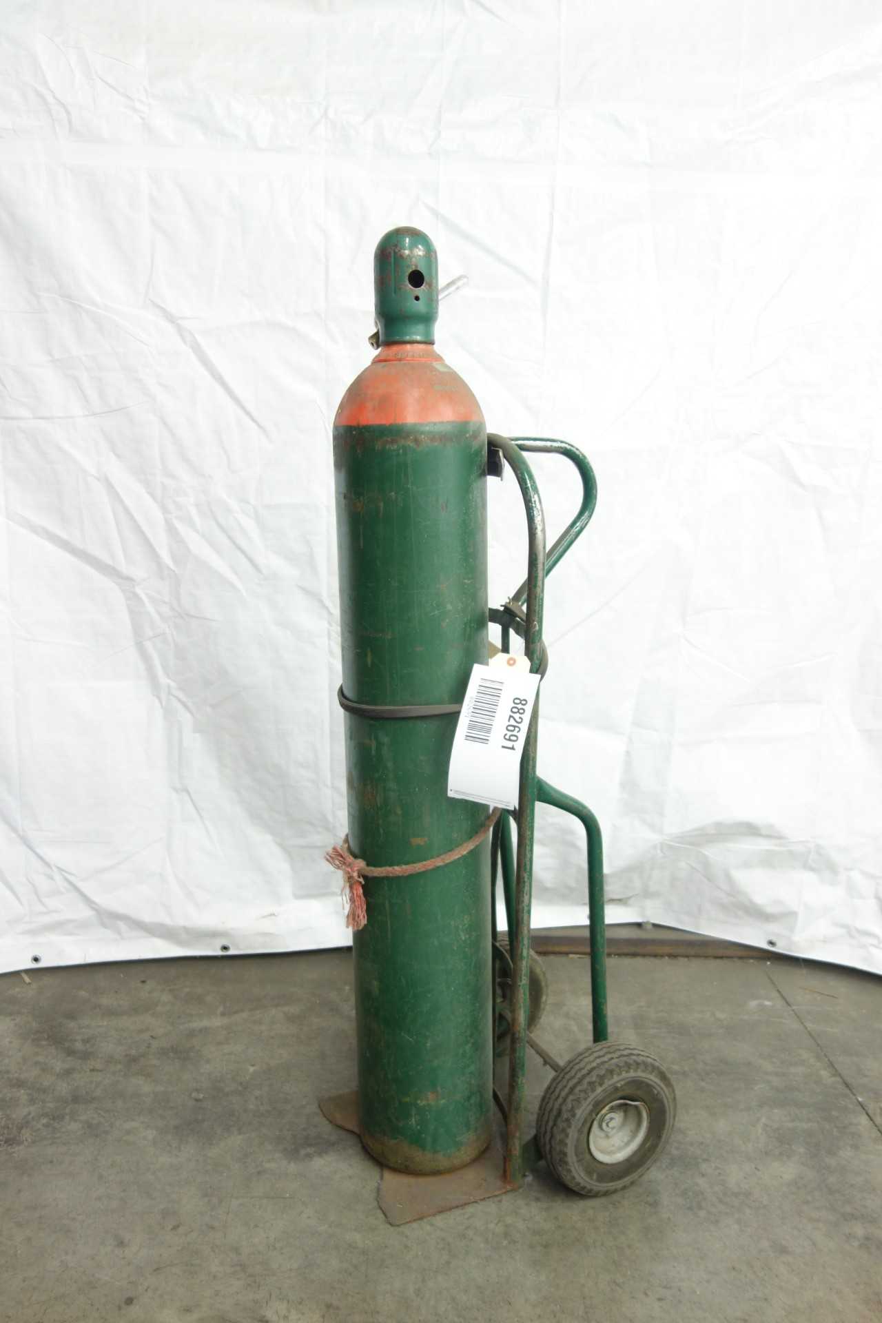 ARGON WELDING GAS CYLINDER TANK WITH 2 WHEEL DOLLY - PROCESS EQUIPMENT