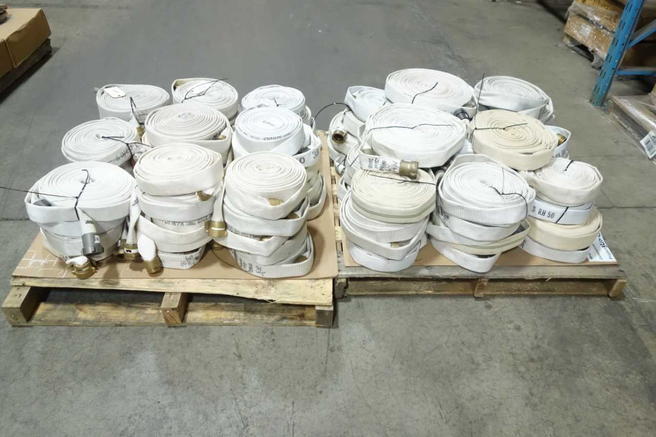 LOT OF 80 POLYFLEX FIRE HOSE 1-HALF IN 50FT 100FT LENGTHS - SAFETY EQUIPMENT