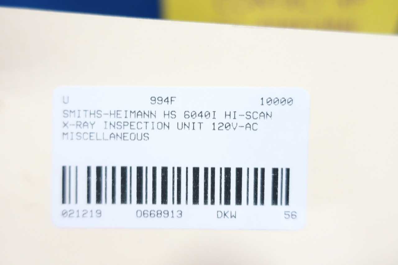 SMITHS HEIMANN HS 6040I HI SCAN X RAY SCANNER INSPECTION UNIT 120V AC MISCELLANEOUS - PROCESS EQUIPMENT