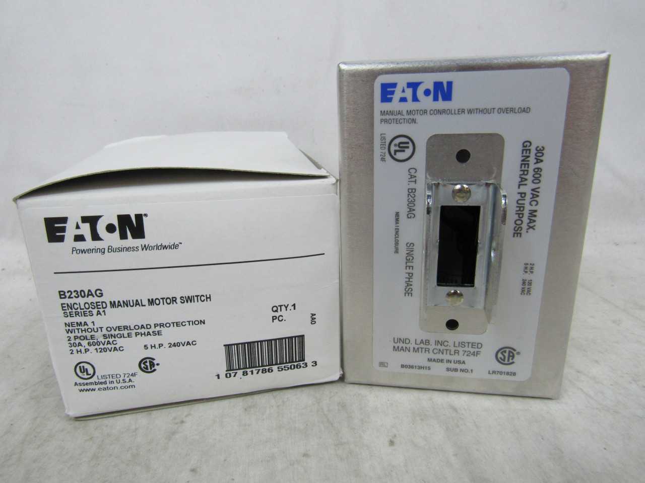 Quantity 20 of Eaton B230AG Switch Accy 2P 30A 600VAC 1Ph - CIRCUIT BREAKERS