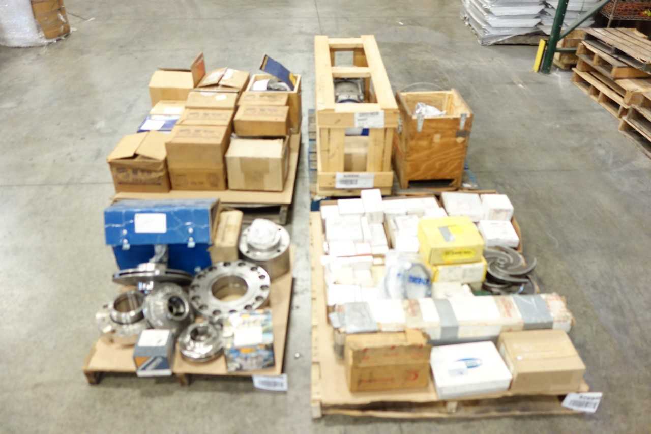 4 PALLETS OF ASSORTED PUMP REPLACEMENT PARTS & ACCESSORIES- JOHN CRANE, GOULDS, FLOWSERVE - PUMPS