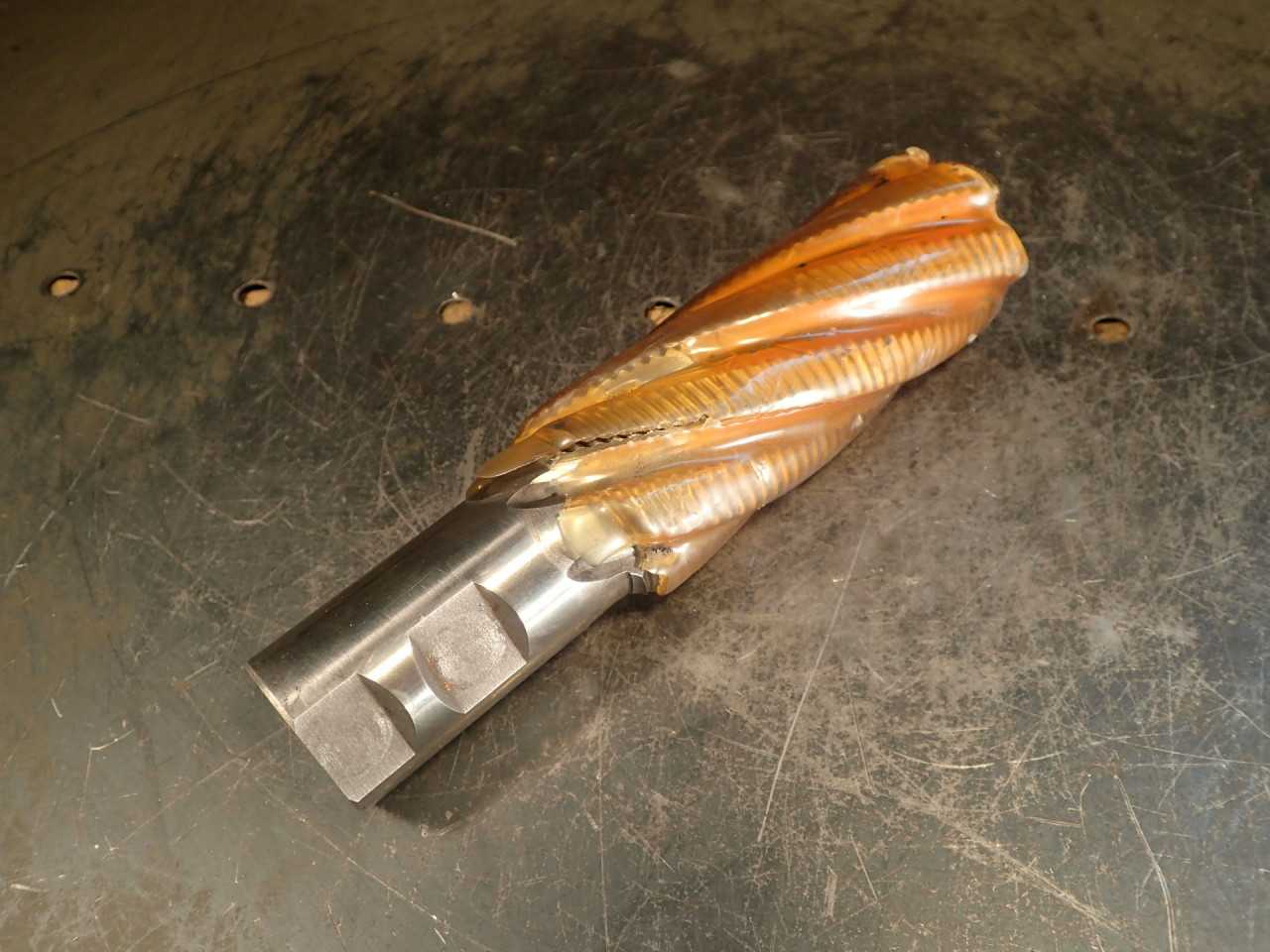 1-1/2" HSS Roughing End Mill 4" Shoulder LOC 1-1/4" Straight Weldon Shank Poland - MACHINE TOOLING