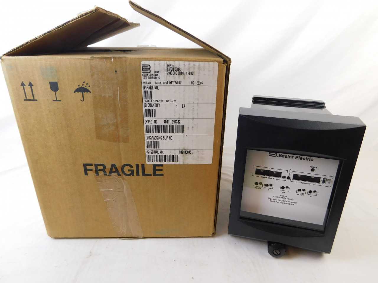 Quantity of 1 New Surplus Eaton BE1-25 Other Relay Protective Type Synch Check - ELECTRICAL COMPONENTS