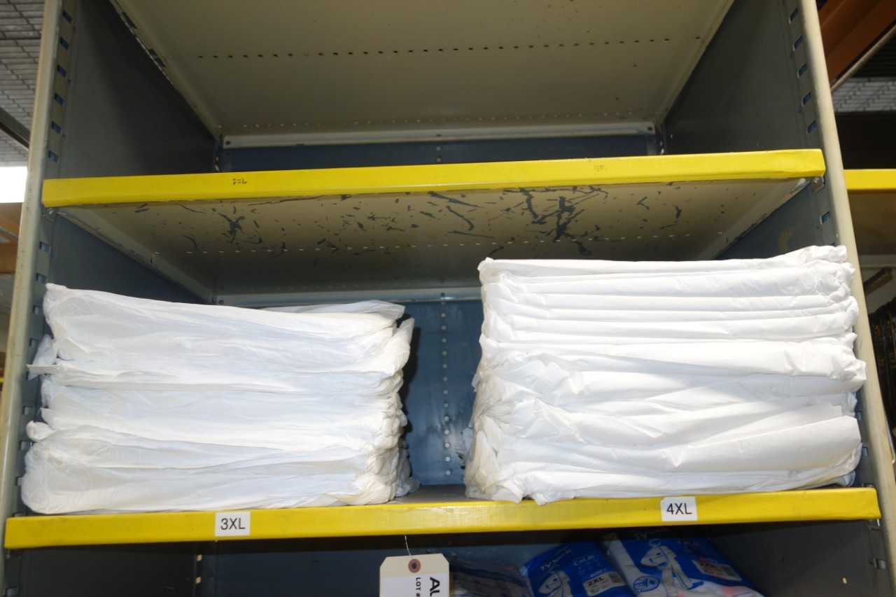 Contents of Shelving - Tyvek Suits and Tape Measures - SHELVING