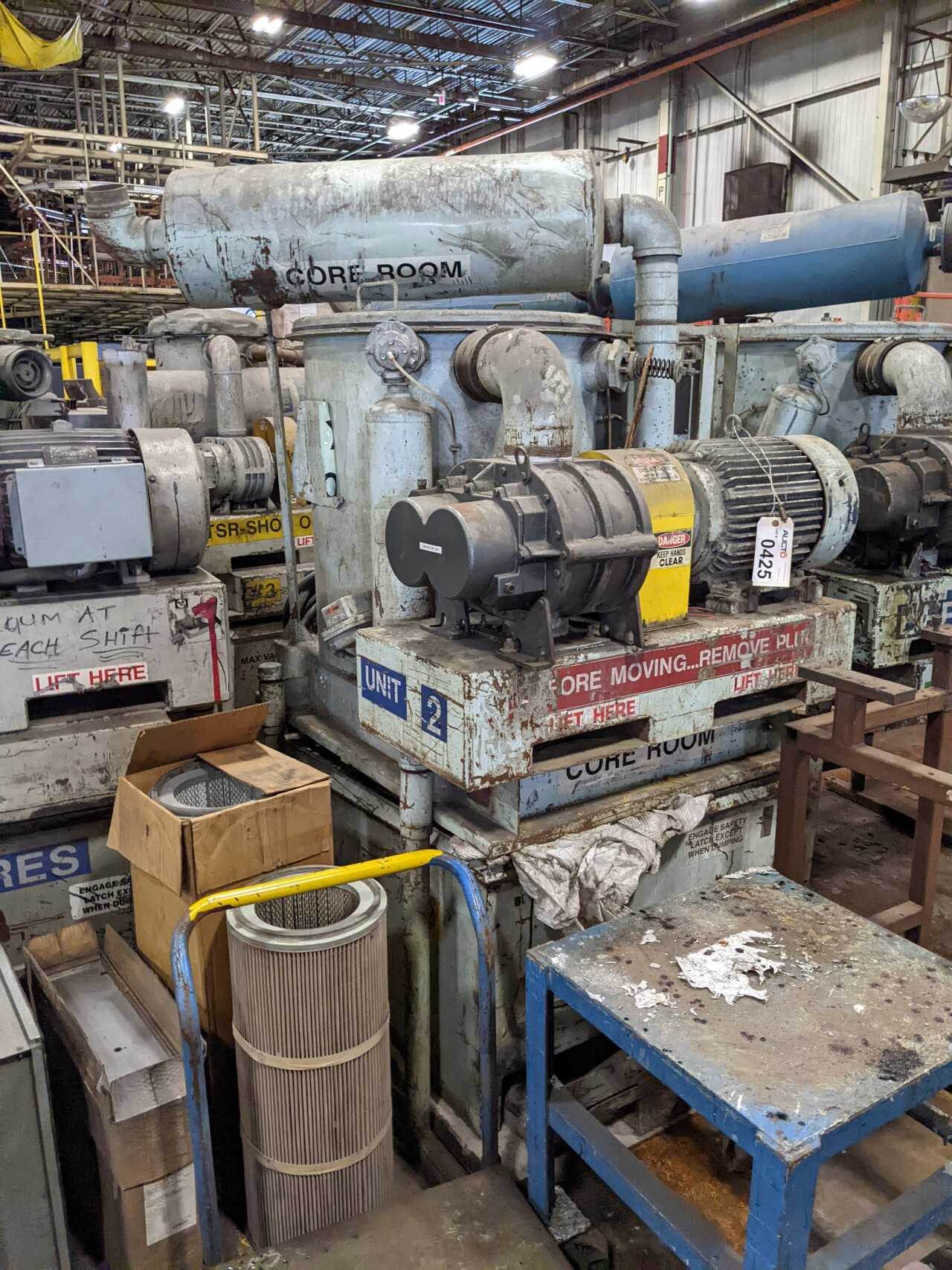 DEMARCO MK25E MAX VAC SOMORBILT PORTABLE INDUSTRIAL VACUUM BLOWER SYSTEM (MISSING HOPPER) - VACUUM PUMP