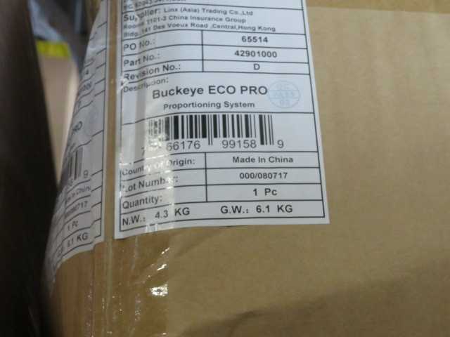 Buckeye ECO Proportioning System LOT - MISCELLANEOUS
