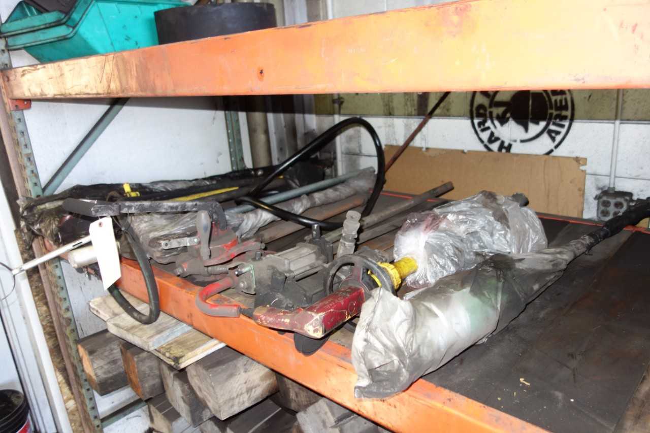 CONTENTS OF SHELF, ASSORTED FUEL DRUM PUMPS - PUMPS