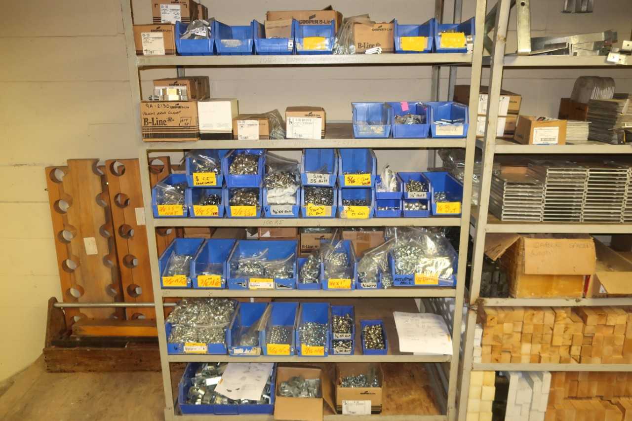 LOT OF ASSORTED CABLE TRAY COMPONENTS - ELECTRICAL COMPONENTS