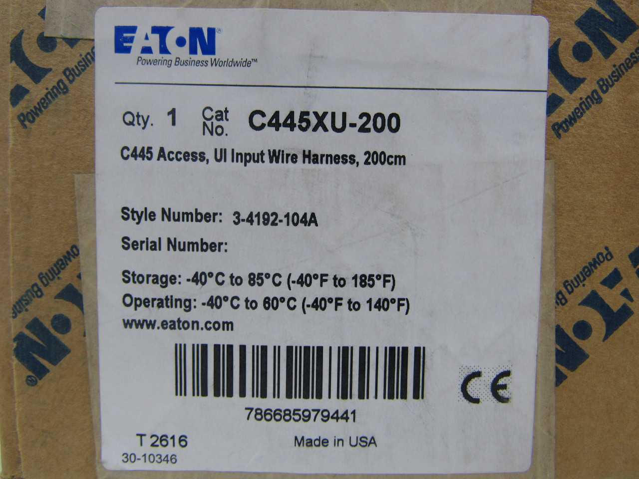 Lot of Qty 58x Eaton C445XU-200 Motor Manager UI Input Wire Harness - ELECTRIC MOTORS