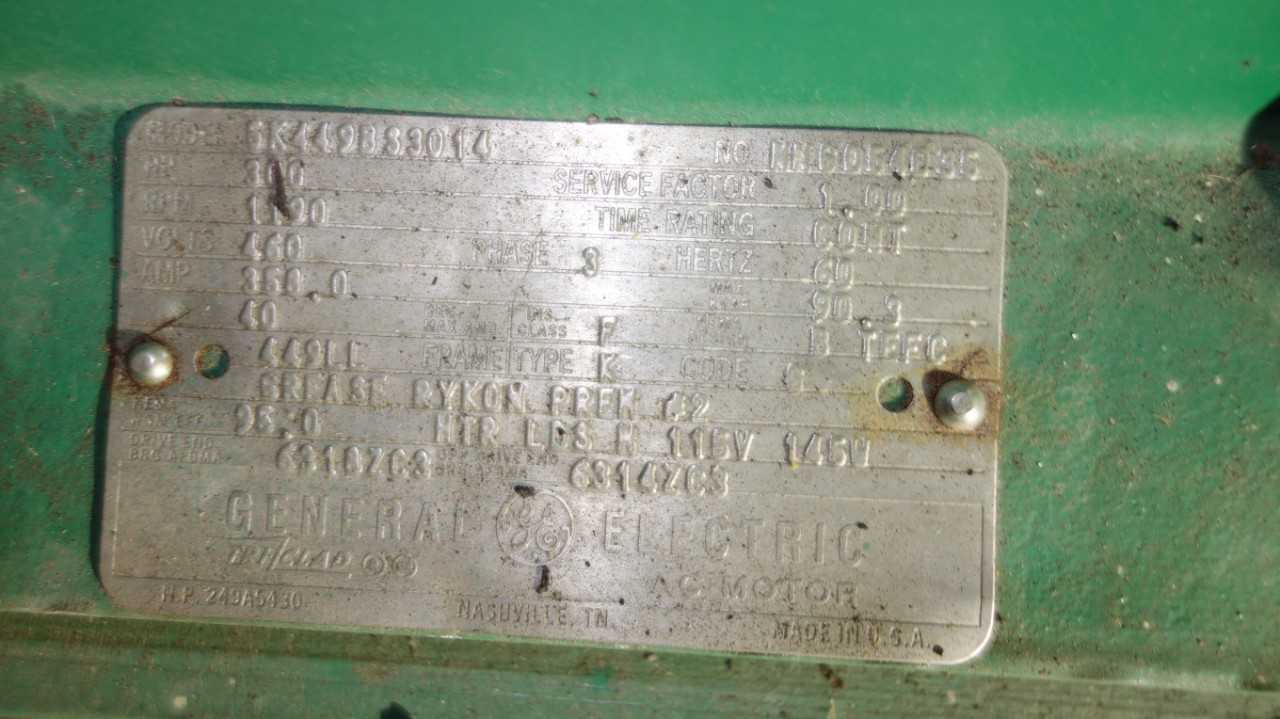 GENERAL ELECTRIC 449LL 300HP 460V-AC AC MOTOR - ELECTRIC MOTORS