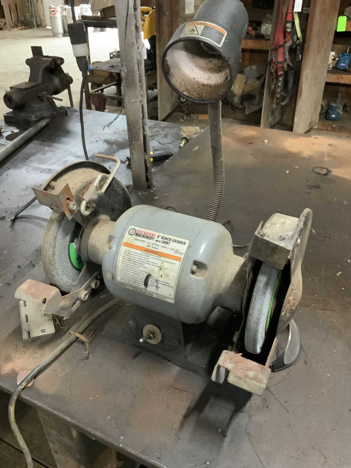 STEEL TABLE WITH VISE & DISC GRINDER - GRINDING MACHINES