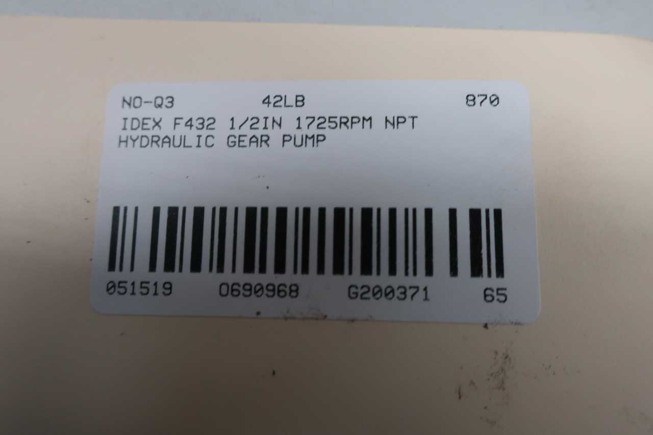 VIKING F432 1/2IN 1725RPM NPT HYDRAULIC GEAR PUMP - GEAR PUMP
