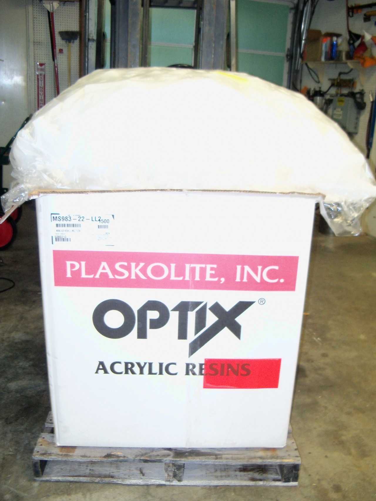 Crate of Plastic Bottles 3 inches bottom 8 inches tall NEW - ELECTRICAL COMPONENTS