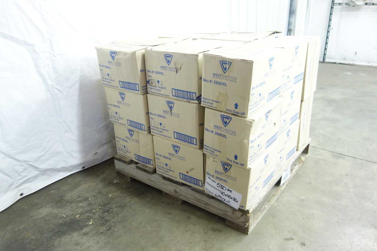PALLET OF XL SIZE WEST CHESTER NITRILE DISPOSABLE GLOVES - LAB & SCIENTIFIC
