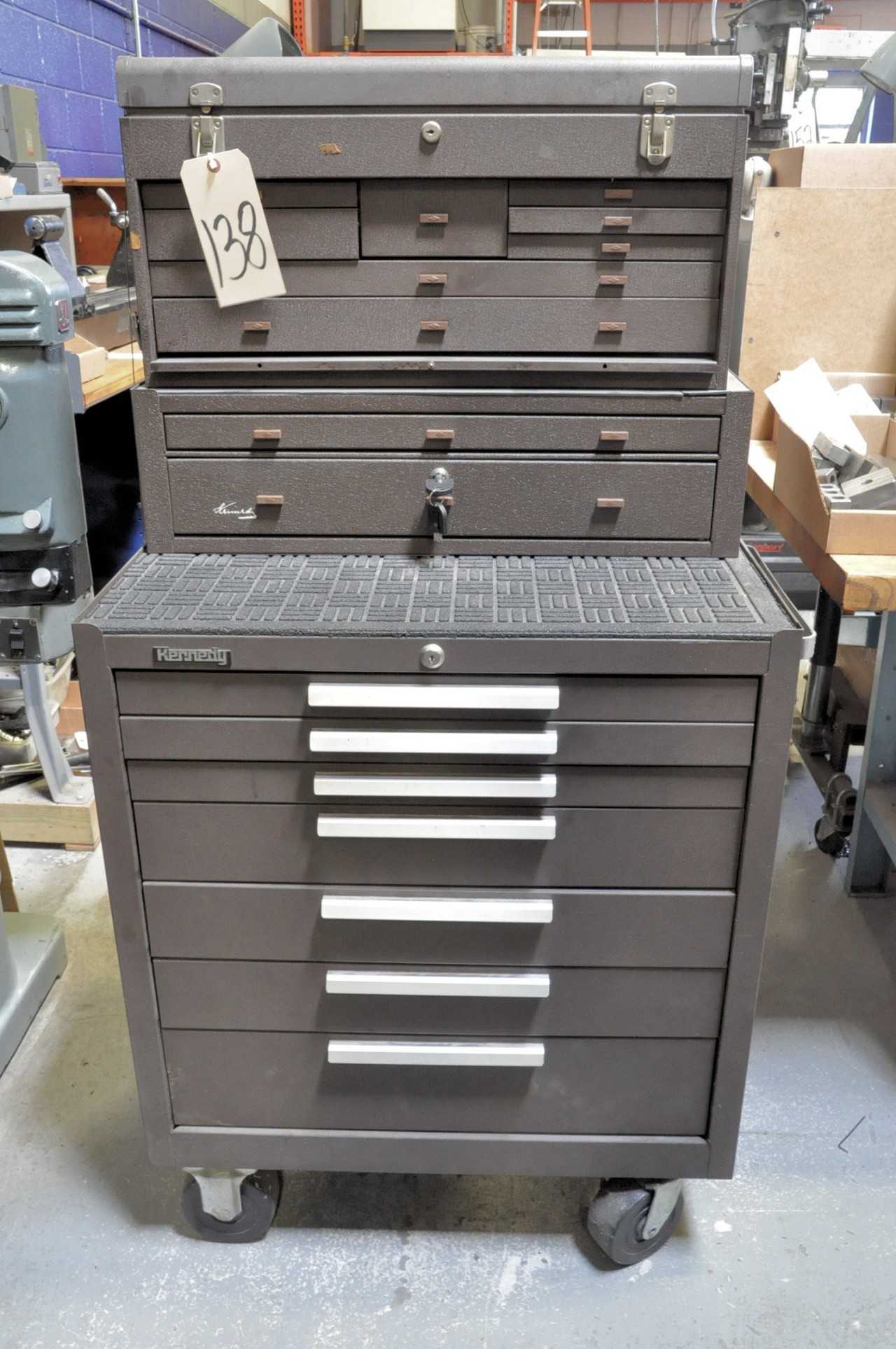 Kennedy 8-Drawer Flip Top Machinist's Tool Box with 2-Drawer Stacker Box and 7-Drawer Rolling Tool Chest - TOOL STORAGE
