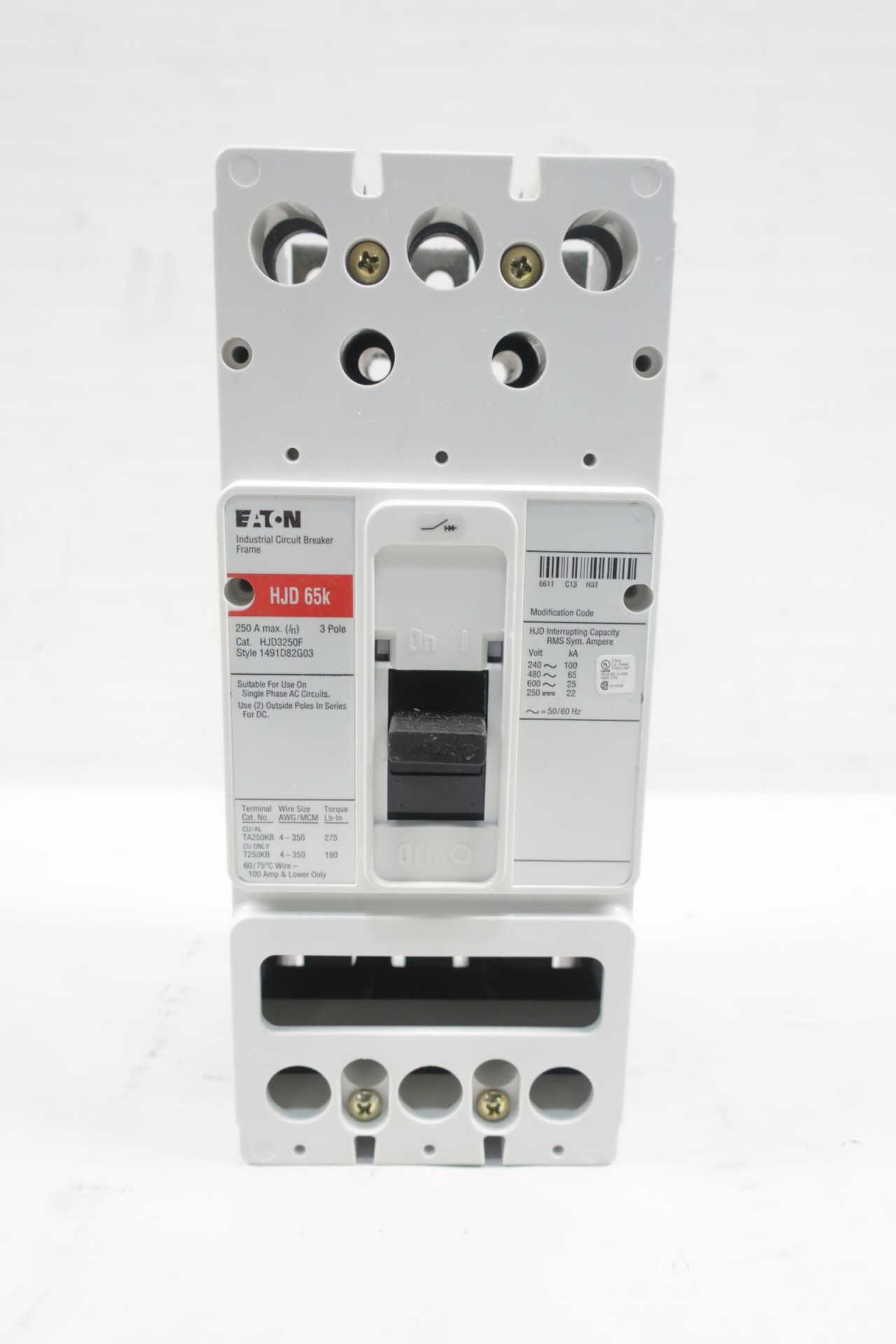 EATON HJD3250F MOLDED CASE CIRCUIT BREAKER 3P 250A 600V-AC - CIRCUIT BREAKERS