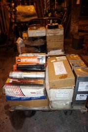 CART OF ASSORTED WELDING RODS, ELECTRODES, ESAB - WELDING EQUIPMENT