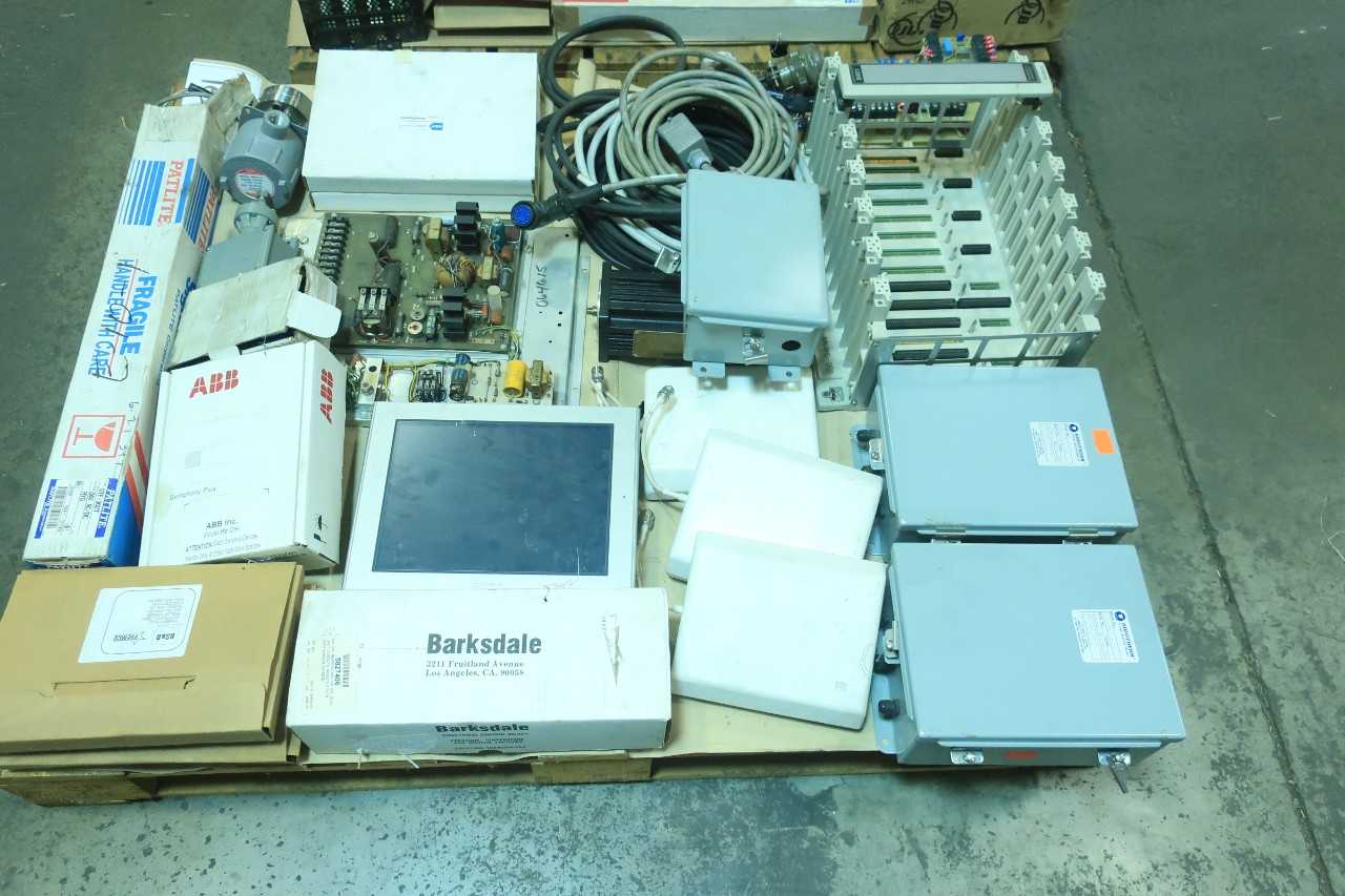 2 PALLETS OF ASSORTED ELECTRICAL - CIRCUIT BOARDS, INTERFACE PANELS, MOTOR DRIVE, MODULES, POWER SUPPLY - ALLEN BRADLEY, ABB, FOXBORO - AUTOMATION & CONTROLS