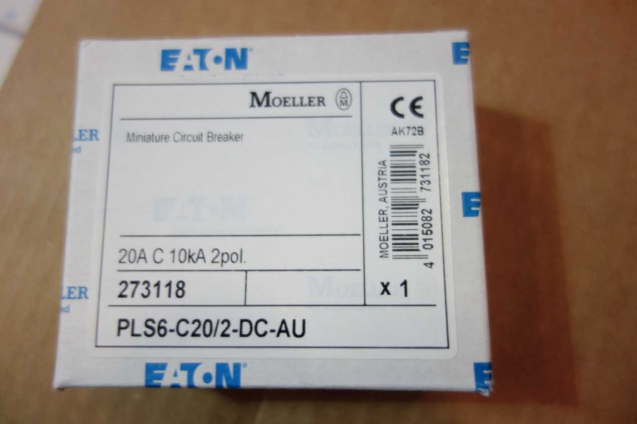 LOT OF EATON MOELLER CIRCUIT BREAKERS 2 POLE 20 AMP 10KA DC\ RATED PLS6-C20/2DC - CIRCUIT BREAKERS