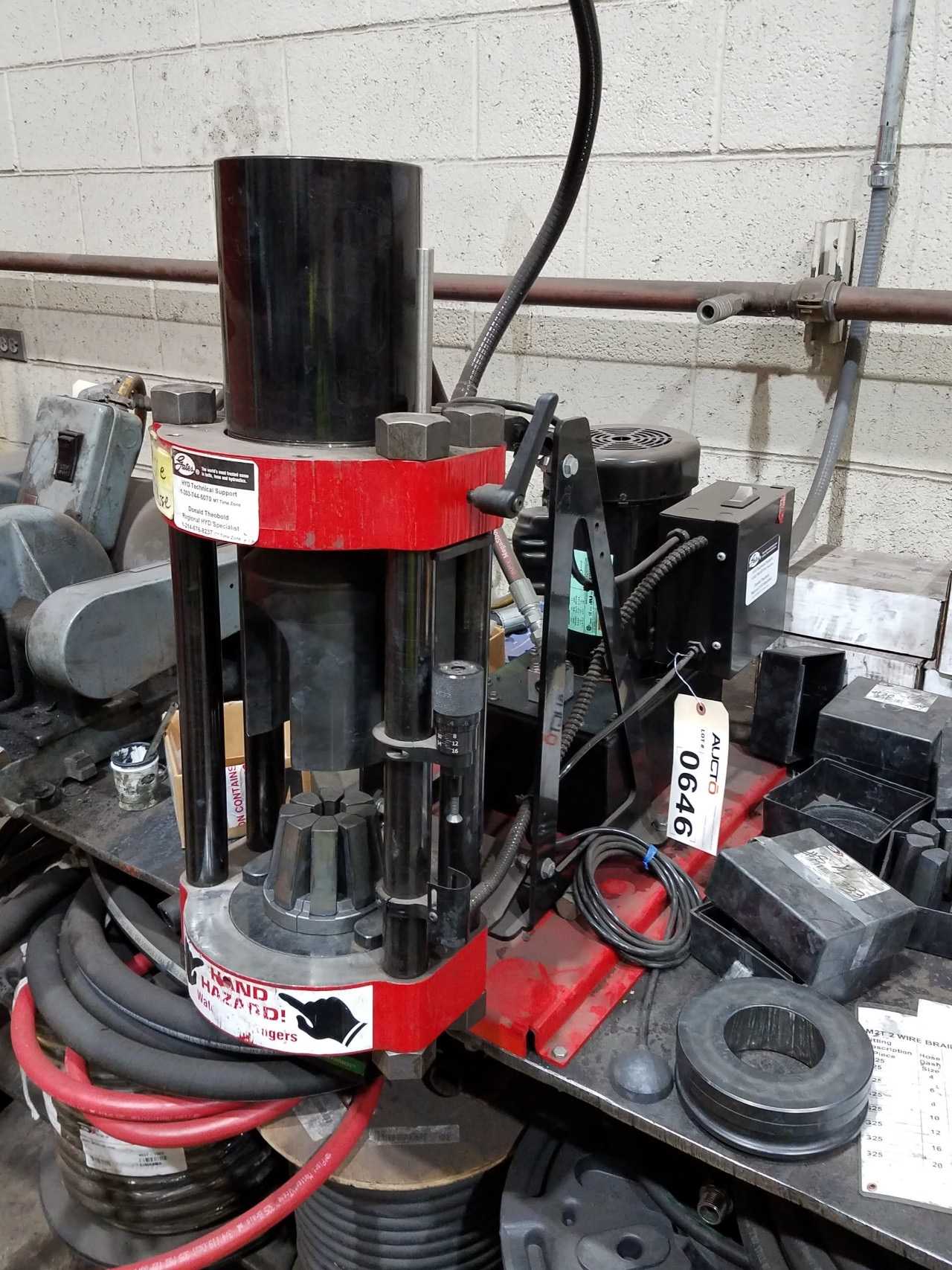 Hose fitting crimper, 2" max, 2hp 230V-AC 1ph - ELECTRIC MOTORS