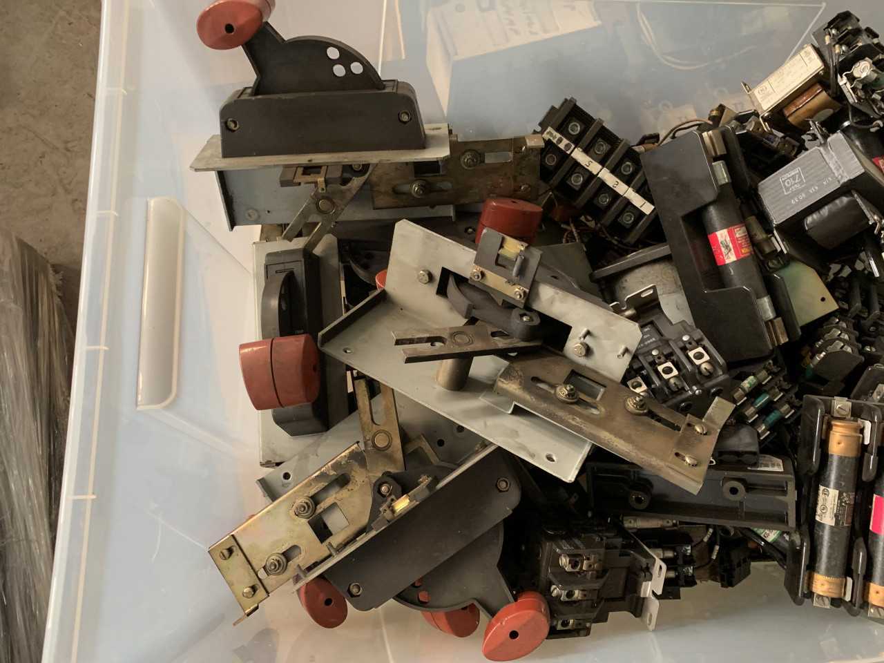 LOT OF GENERAL ELECTRIC MCC PARTS HANDLES ETC. - INDUSTRIAL PARTS