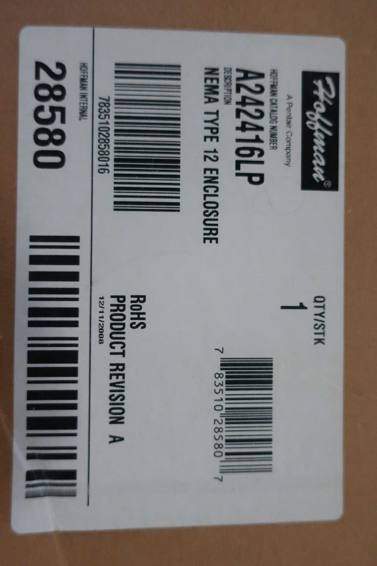 LOT OF 2 HOFFMAN A242416LP NEMA TYPE 12 STEEL ENCLOSURE 24X24X16 - INDUSTRIAL PARTS