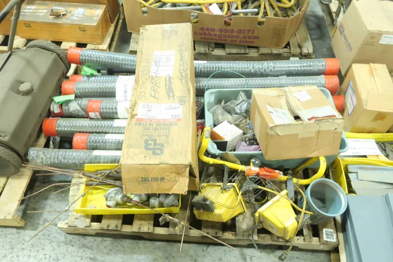 9 PALLETS OF ASSORTED TOOLS SHOP EQUIP AND SUPPLIES YARWAY WRENCHES CORDS SWEEPERS - MISCELLANEOUS
