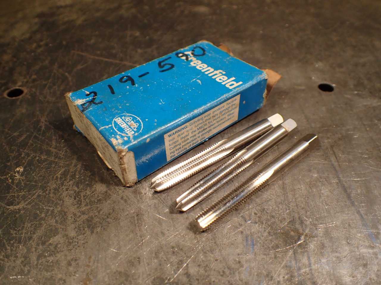 Greenfield Tool & Die 1/4" -28 NF Hand Thread Tap Set: Taper Bottom Plug GH3 USA - HOLEMAKING TOOLS