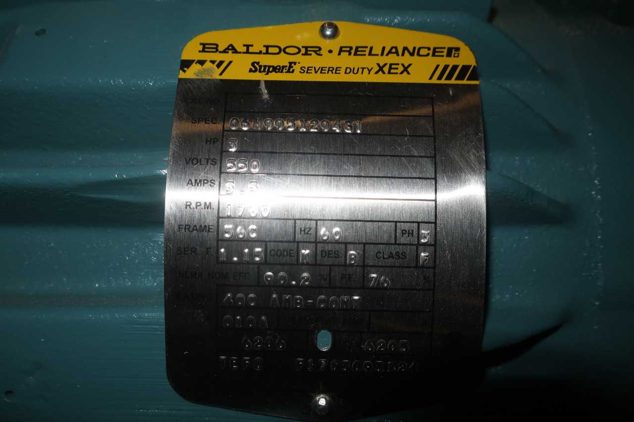 BALDOR 06H995X29461 MOTOR 550V 5HP 1760RPM 3PH 56C - ELECTRIC MOTORS