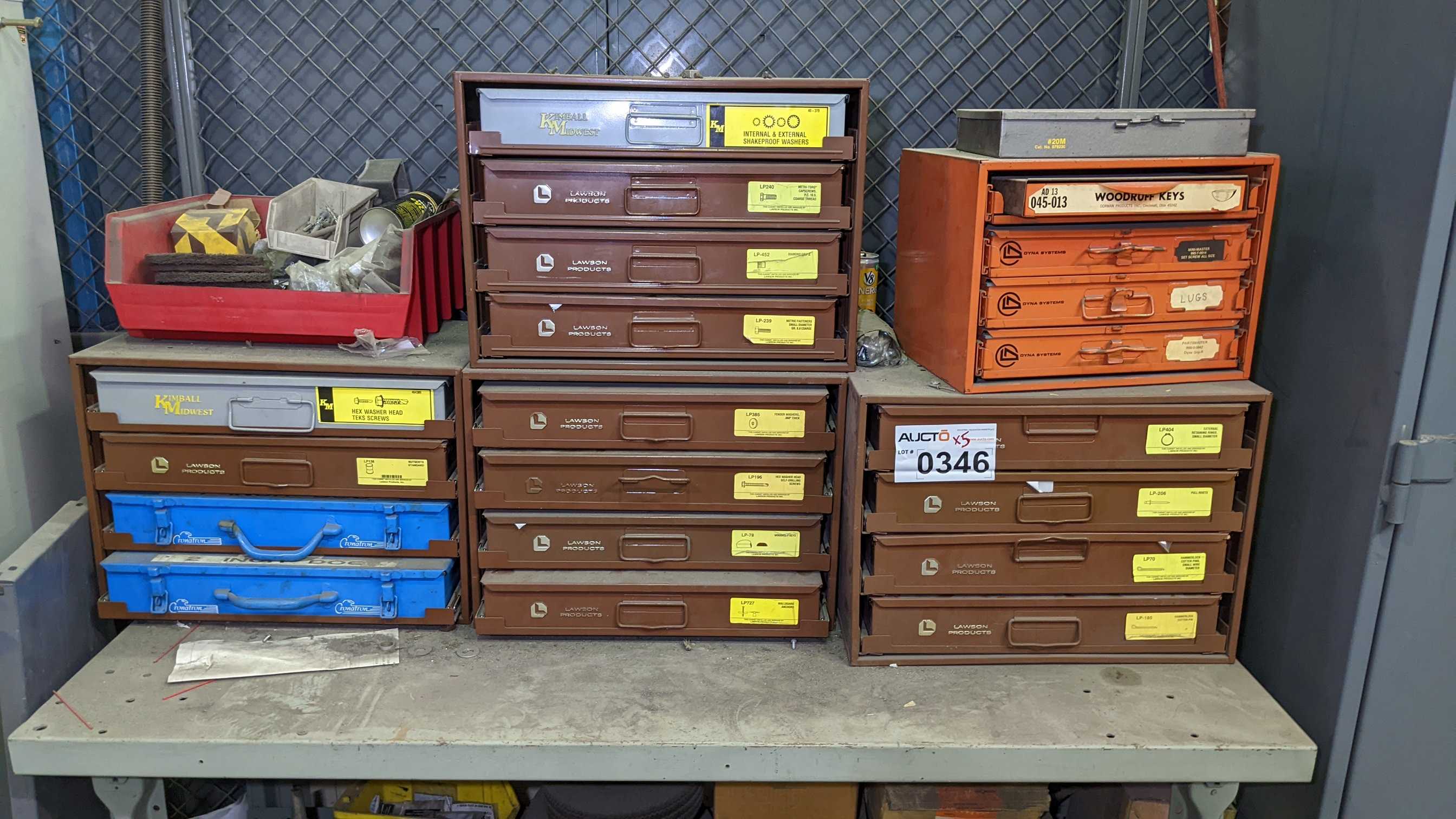 LOT OF 5X 4 DRAWER TOOL CHESTS - ELECTRIC POWER TOOLS