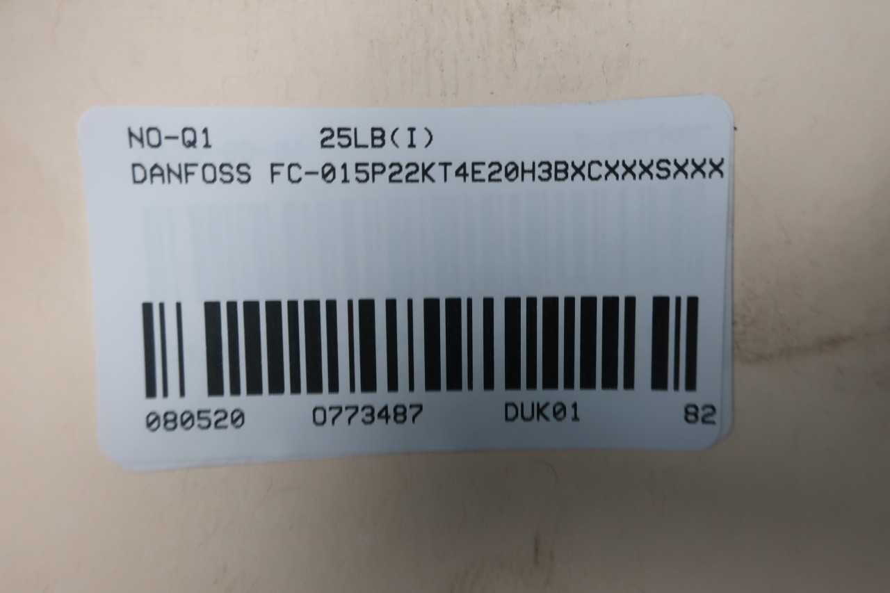 DANFOSS FC-015P22KT4E20H3BXCXXXSXXX 380-480V-AC 30HP AC VFD DRIVE - MOTOR DRIVES