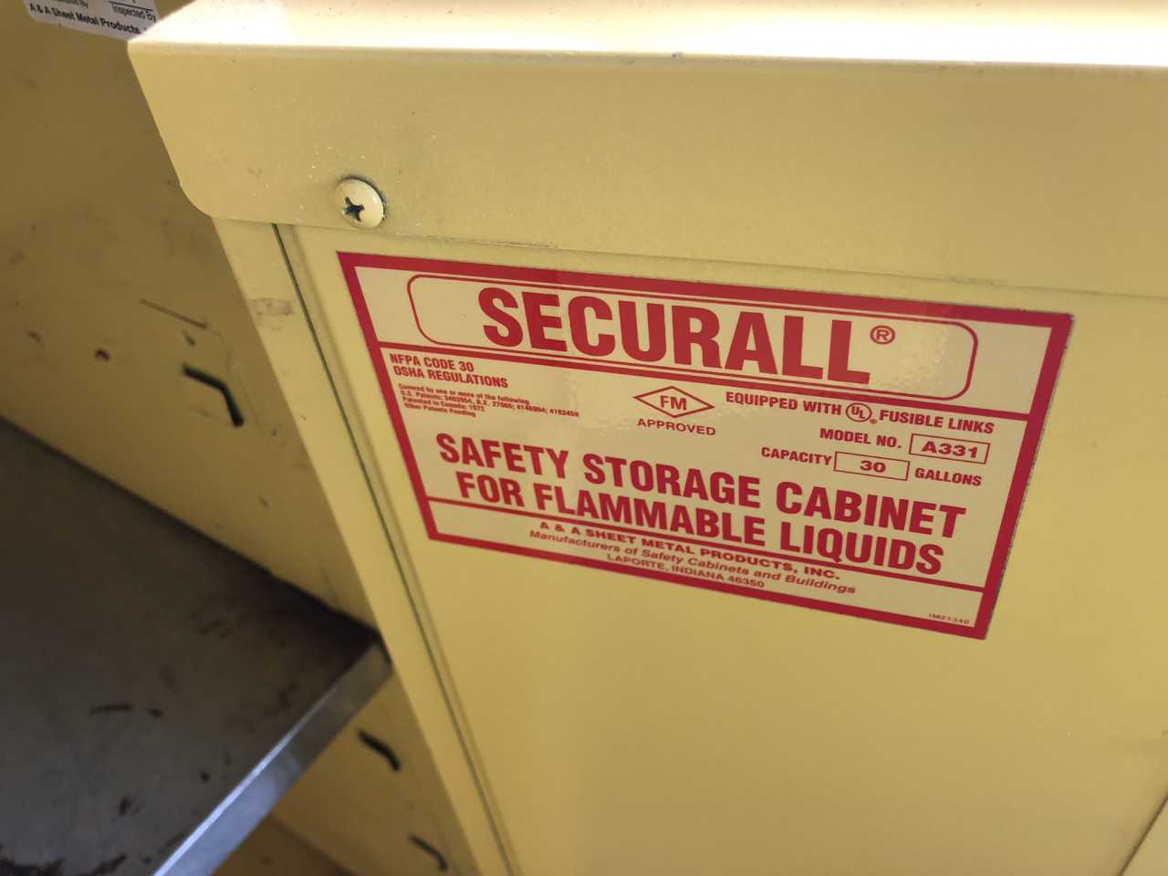 One lot of Two Safety Storage Cabinets - SAFETY EQUIPMENT