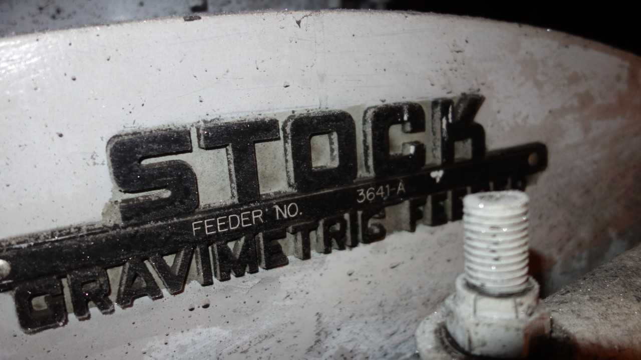 STOCK 3641-A GRAVIMETERIC COAL FEEDER - PROCESS EQUIPMENT