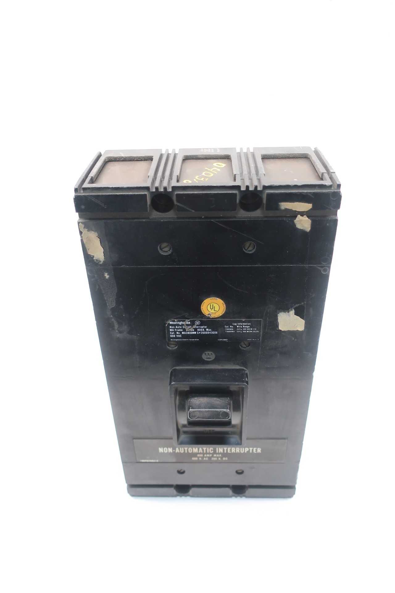 NEW WESTINGHOUSE MA3800NW 3P 800A AMP 600V-AC MOLDED CASE BREAKER - CIRCUIT BREAKERS