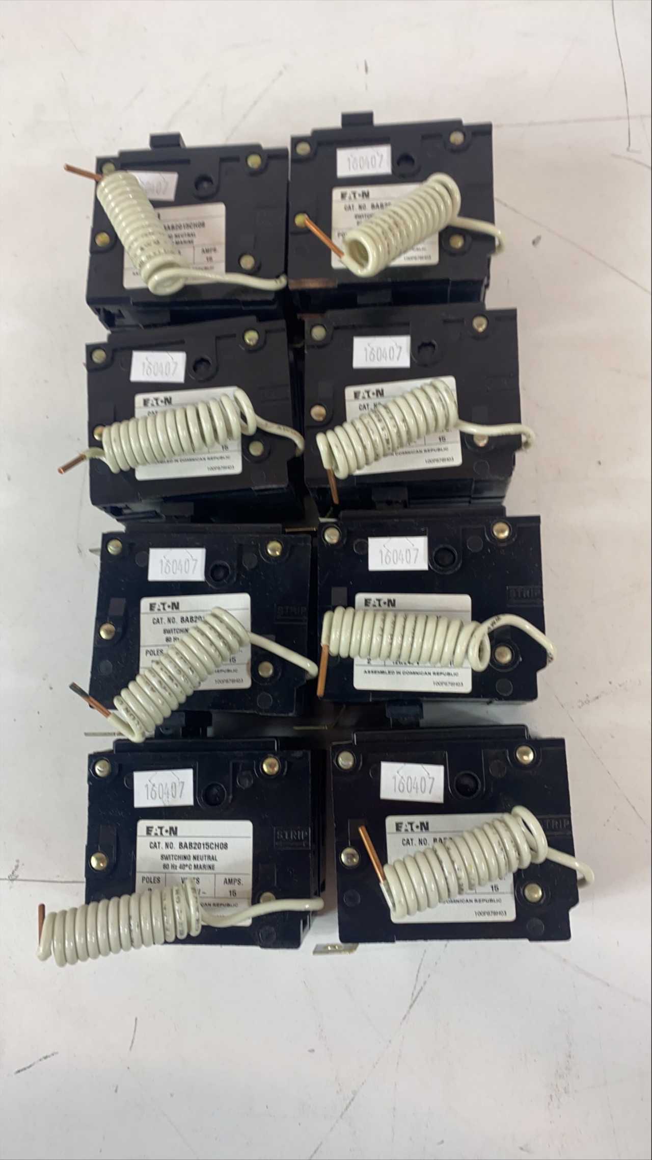 8 Quantity-Eaton 2P 15A 120/240V Bolt on Breakers-BAB2015CH08 - CIRCUIT BREAKERS 8 Quantity-Eaton 2P 15A 120/240V Bolt on Breakers-BAB2015CH08 - CIRCUIT BREAKERS