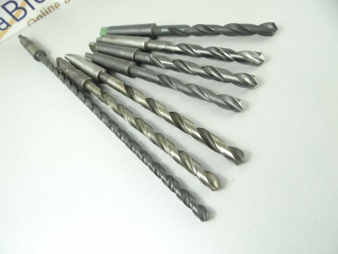Lot of 7 Assorted HSS 2MT Taper Shank Drills - MACHINING EQUIPMENT PARTS