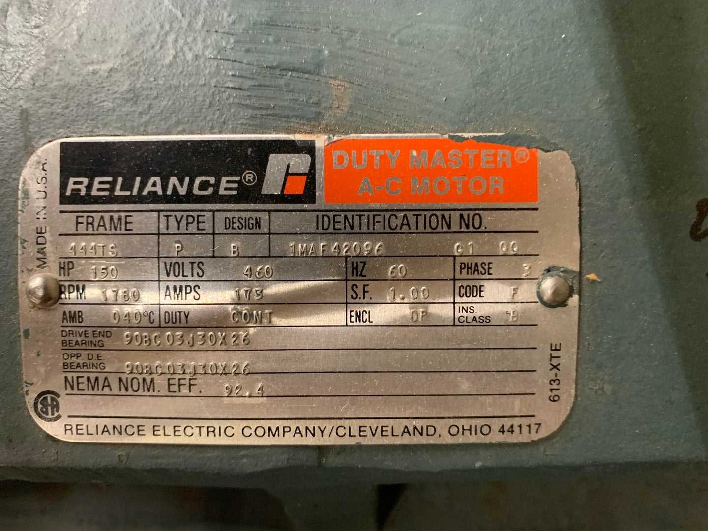 Reliance 1MAF42096 Electric Motor - ELECTRIC MOTORS