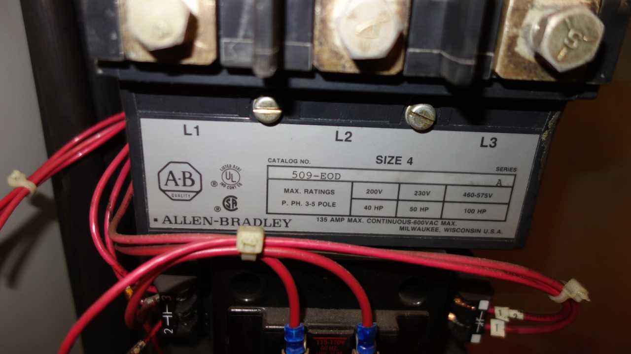 LOT OF 4 ASSORTED ALLEN BRADLEY COMBINATION STARTER DISCONNECT, 509-EOD SIZE 5 - MOTOR STARTERS