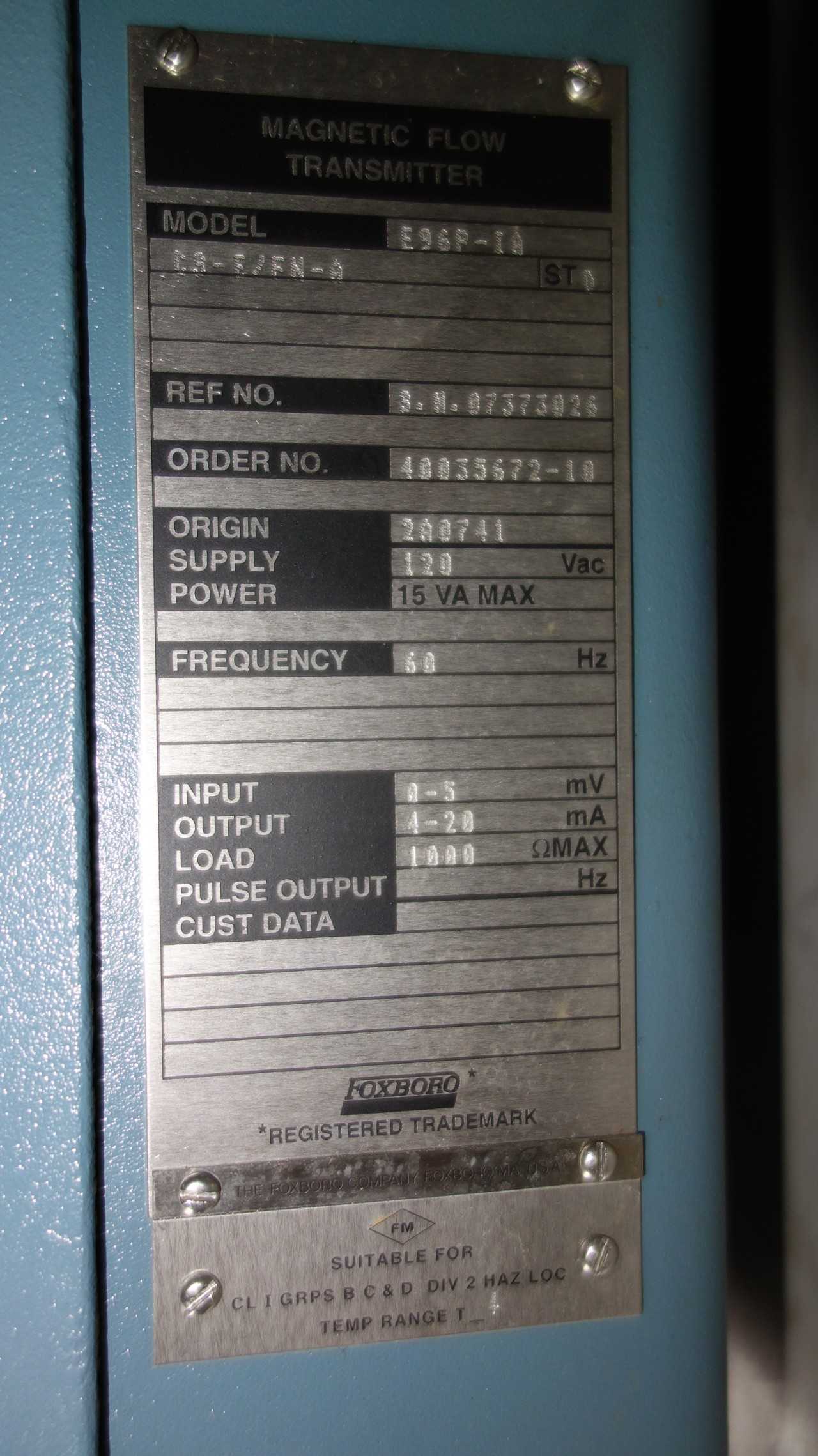 ROSEMOUNT E96P-IA-C3-F/FN-A MAGNETIC FLOW TRANSMITTER - INSTRUMENTATION