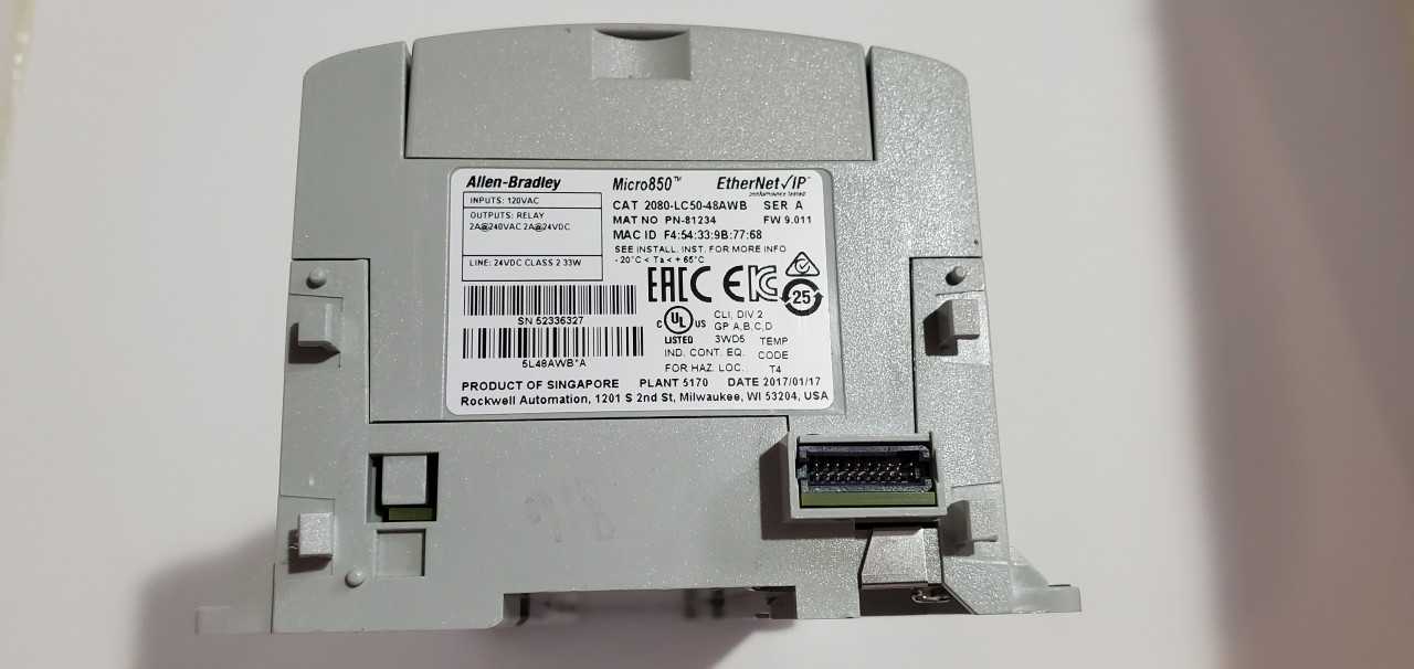 Allen Bradley Micro 850  2080-LC50-48AWB PLC - AUTOMATION & CONTROLS