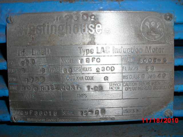 250 HP 1800 RPM 5008S Frame West Motor - ELECTRIC MOTORS