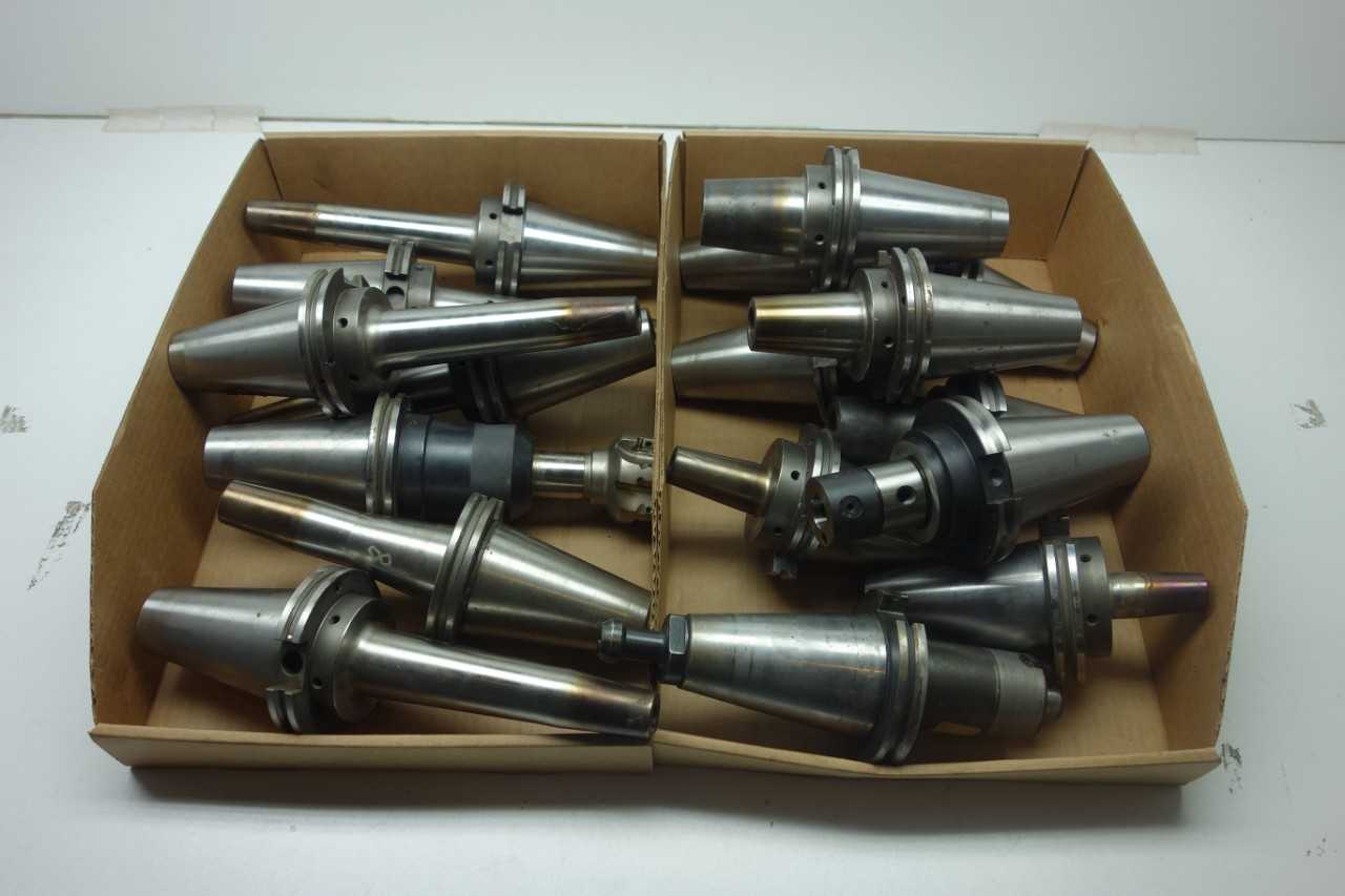 LOT OF ASSORTED CAT50 TOOL HOLDERS - PARLEC, KOMET - MACHINING ACCESSORIES & TOOLING