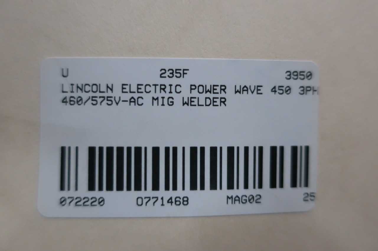 LINCOLN ELECTRIC POWER WAVE 450 WELDER 3PH 460575VAC - WELDING EQUIPMENT