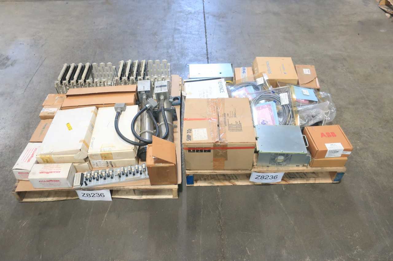 2 PALLETS OF ASSORTED ELECTRICAL PRESSURE SWITCH, CIRCUIT BOARD, ENCODER CONTROLS, RACK CONTROLS, LASER HEAD CONTROLS, SERVO DRIVE,CORDSET CABLE- UNITED ELECTRIC, WESTINGHOUSE, SUMTAK, INDUSTRIAL DYNAMICS, DOMINO, PHOENIX CONTACT, INDRAMAT, ABB, AEG MODIC - ELECTRICAL COMPONENTS