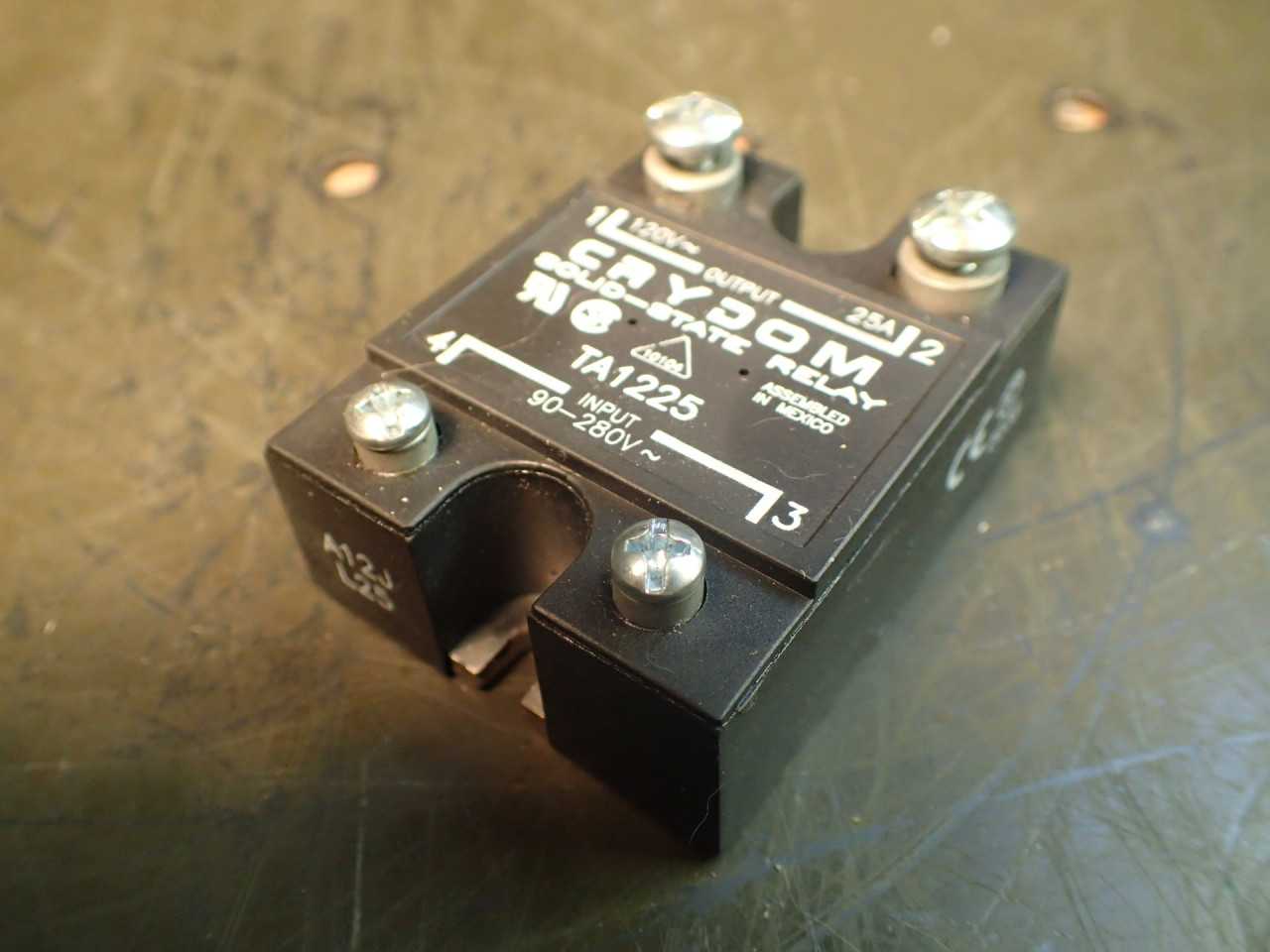 Crydom TA1225 Solid State Relay, SSR: Input 90-280V~, Output 120V 25A - ELECTRICAL COMPONENTS