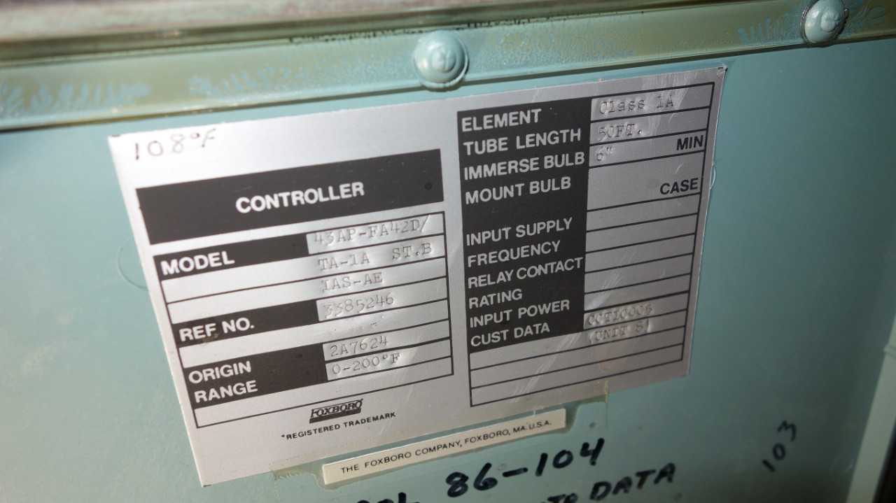 FOXBORO 43AP-FA42D PNEUMATIC CONTROLLER - AUTOMATION & CONTROLS