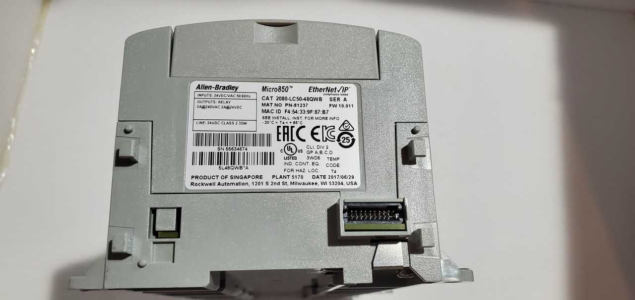 Allen Bradley Micro 850  2080-LC50-48QWB PLC - AUTOMATION & CONTROLS