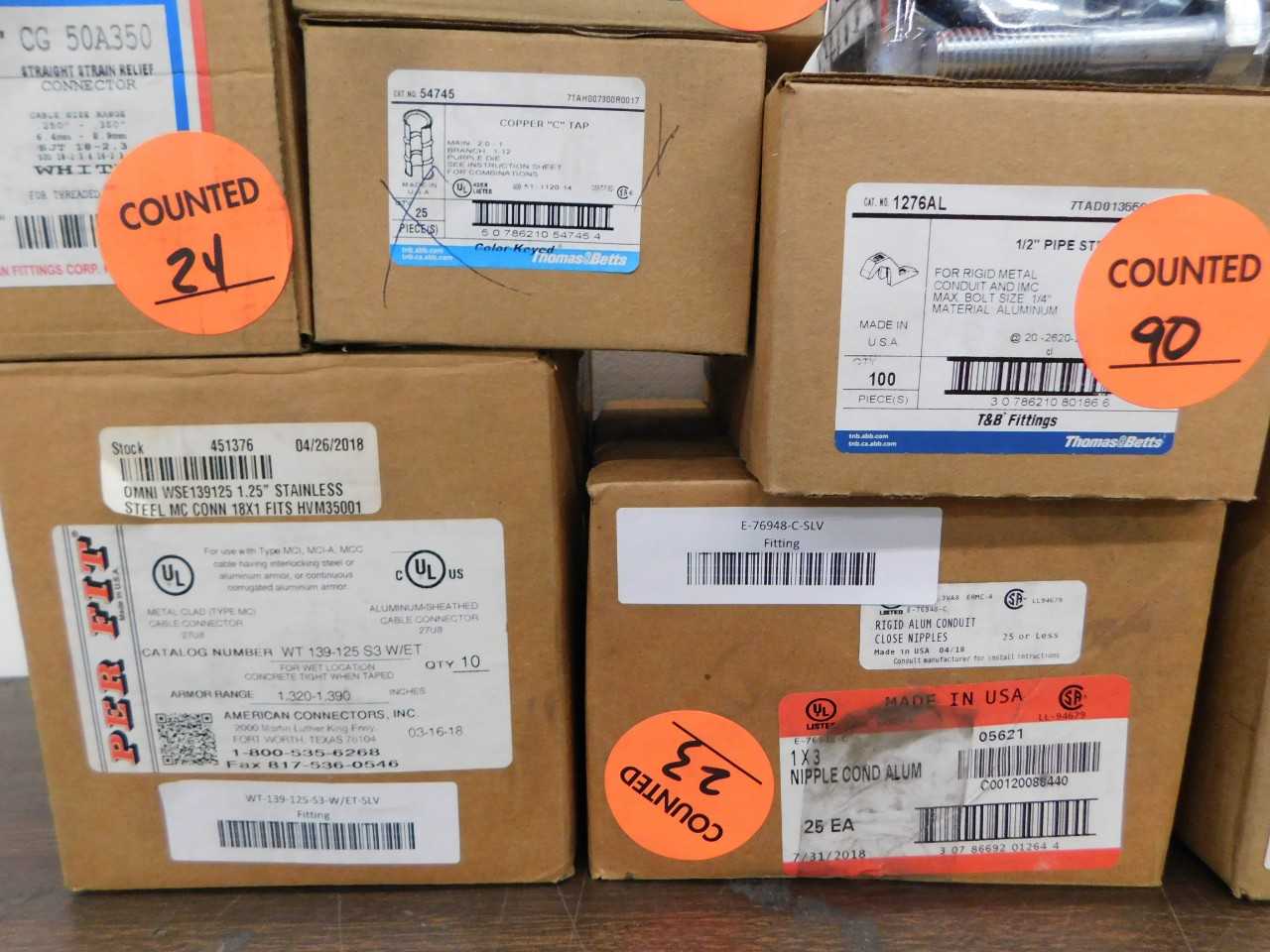 15 Partial Cases of Conduit Straps, Fasteners, Cable Connectors + Other Fittings - ELECTRICAL PARTS